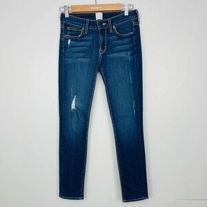Rich & Skinny Atlantic Blue Distressed Skinny Mid Rise Jeans